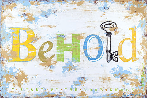 Behold Text 'Behold' Gospel Inspired Canvas Artwork – TruthArtwork